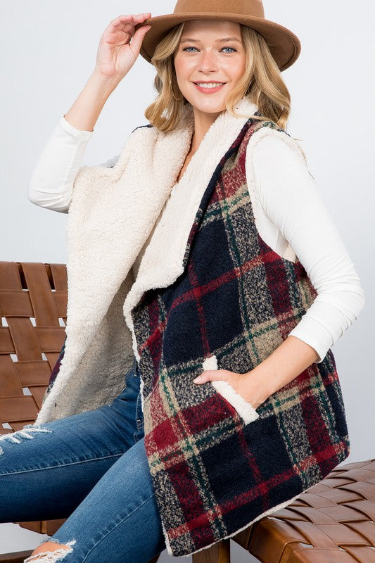 Women’s Warm Plaid Vest  | Zarnesh