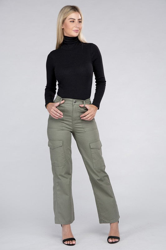 Women's Everyday Wear Elastic-Waist Cargo Pants | Zarnesh