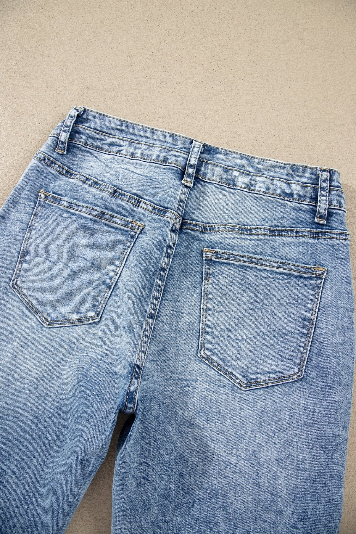 Double Button High Rise Waisted Flare Jeans | Zarnesh