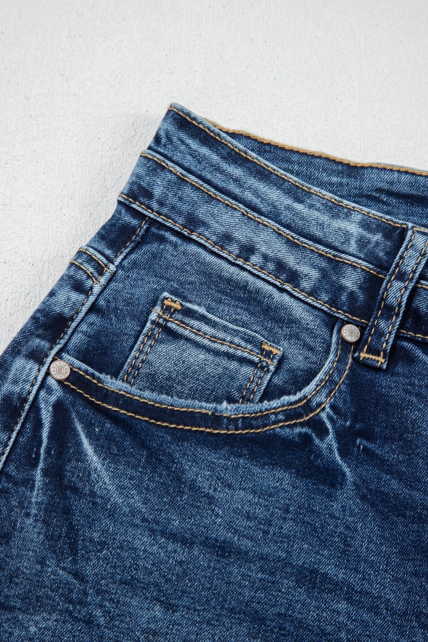 Double Button High Rise Waisted Flare Jeans | Zarnesh