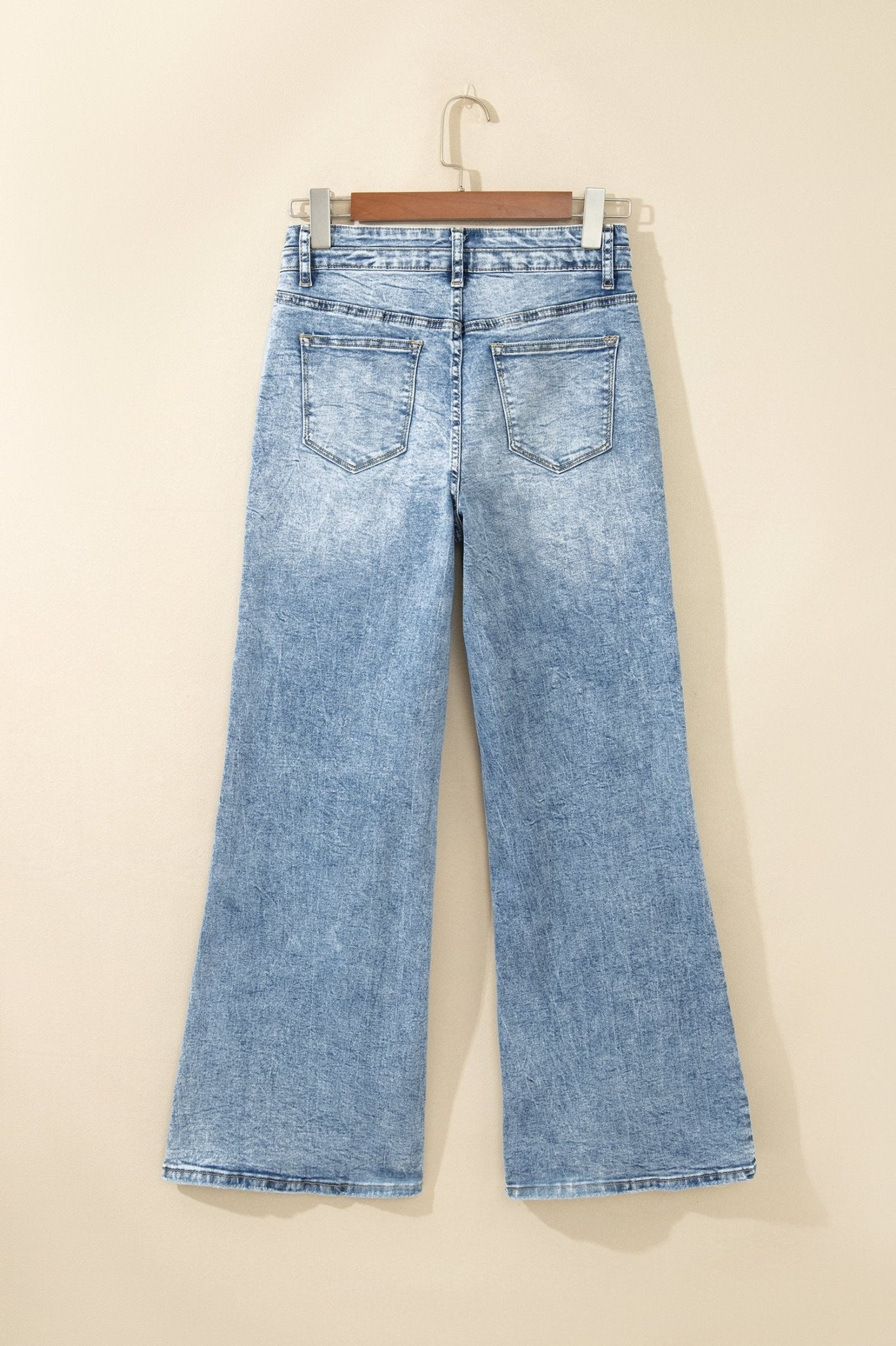 Double Button High Rise Waisted Flare Jeans | Zarnesh