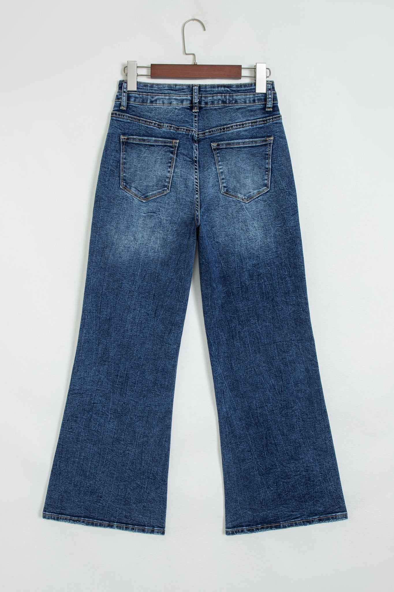 Double Button High Rise Waisted Flare Jeans | Zarnesh