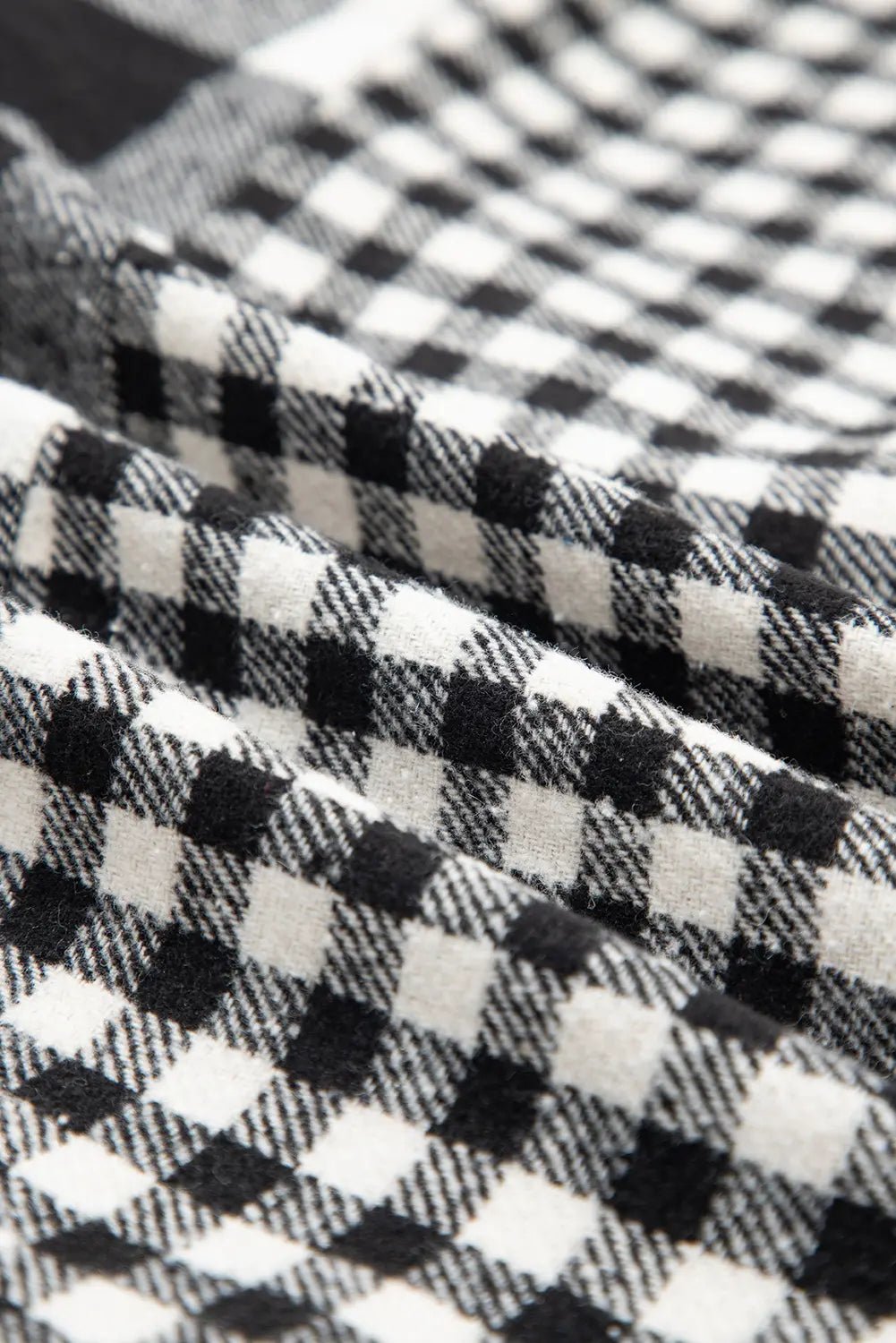 Close-up of black and white checkered fabric