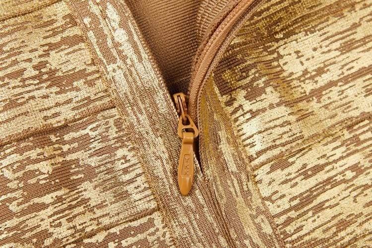 Close-up of a brown textured bag with a zipper