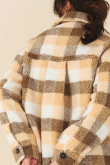 Women’s Plaid Sherpa Jacket with Pockets | Zarnesh