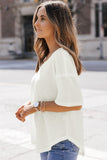 Women’s Jennifer Waffle Knit Drop Shoulder Loose Top | Zarnesh