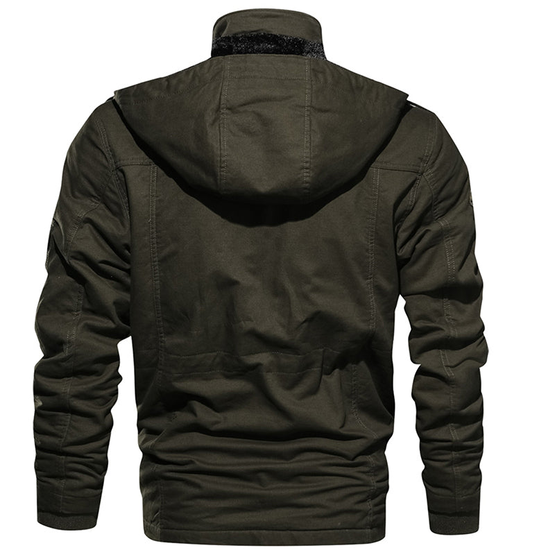 Men's Winter Fleece Jacket | Warm Hooded Coat for Military-Inspired Style | Zarnesh Outerwear