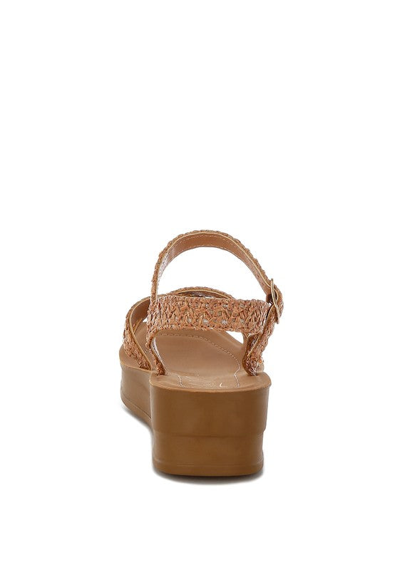 Women Sephone Woven Square Toe Soft Cushion Wedges Heel Zarnesh