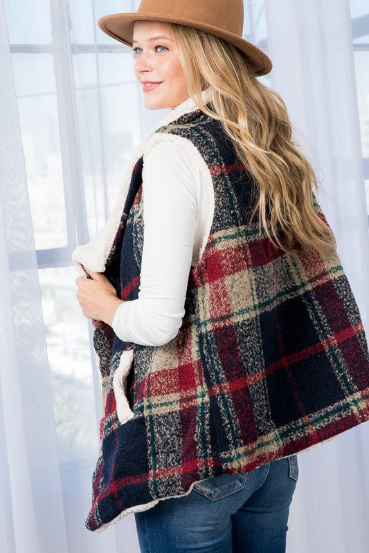 Women’s Warm Plaid Vest  | Zarnesh