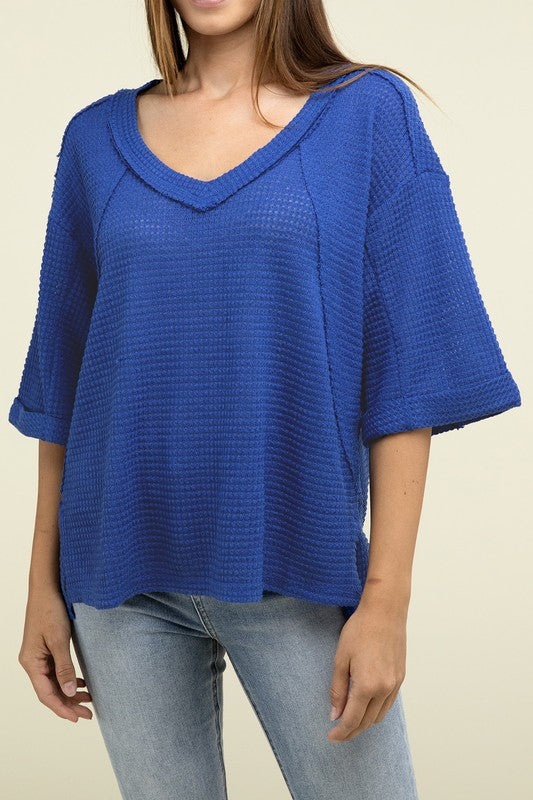 Women Brushed Waffle Top | Zarnesh