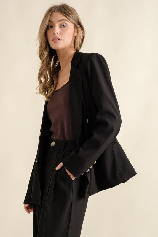 Women Double Button Blazer Jacket | Zarnesh