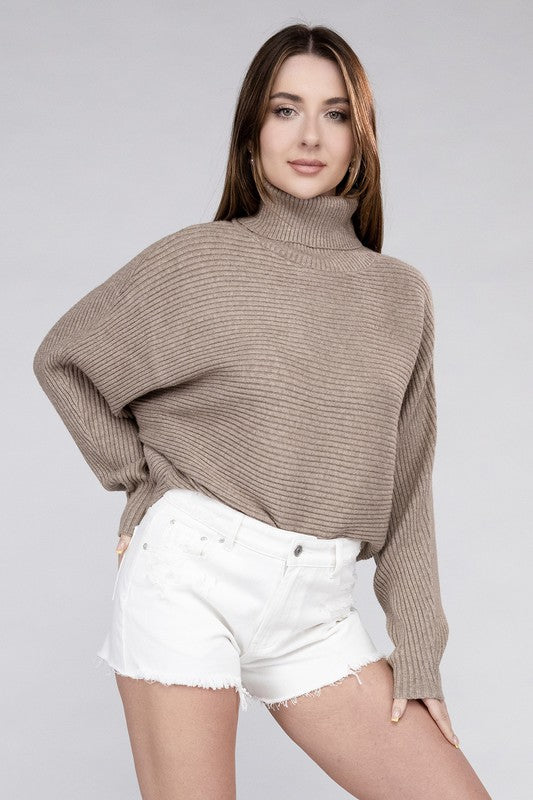 Women's Viscose Dolman Sleeve Turtleneck Sweater | Zarnesh