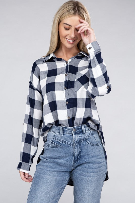 Women Classic Plaid Flannel Shirt | Zarnesh