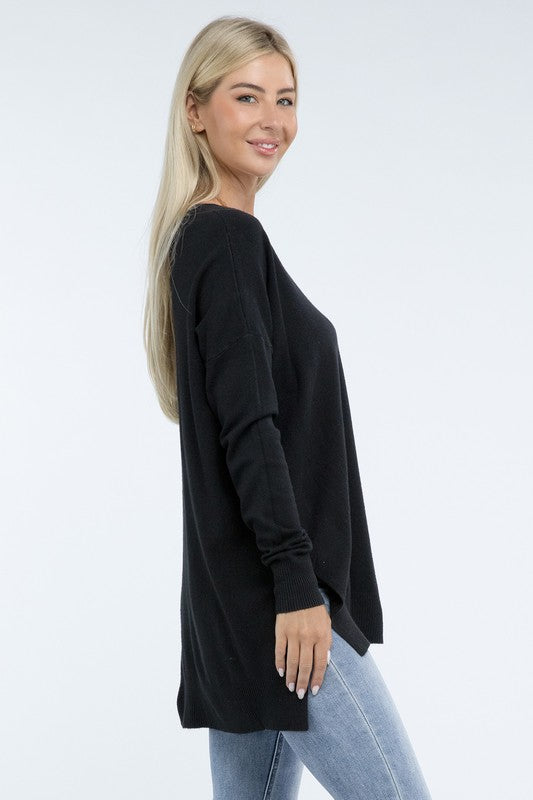 Women’s Hi-Low Hem Front Seam Sweater | Zarnesh