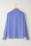 Elegant V-Neck Solid Pleated Long Sleeve Blouse | Zarnesh