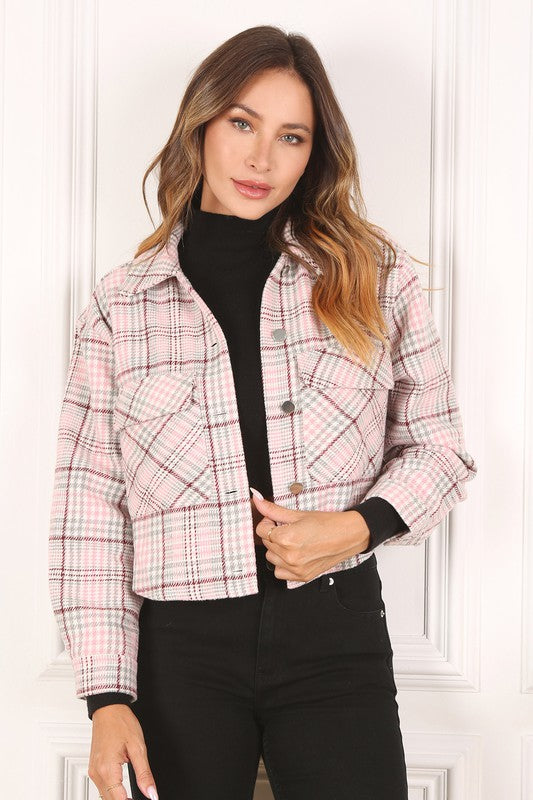 Women’s Plaid Crop Jacket | Zarnesh