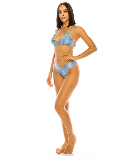 Women's Two-Piece Denim Bikini Set zarnesh.com