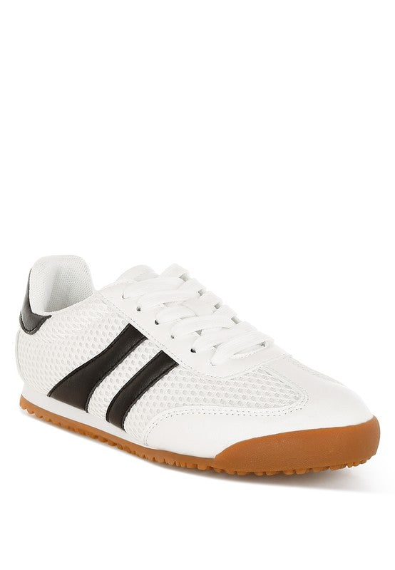 Women Blaster Anti Skid Sole Striped Lace Up Sneakers Zarnesh