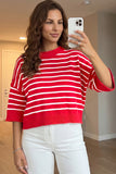 Striped Half Sleeve Drop Shoulder Sweater | Zarnesh