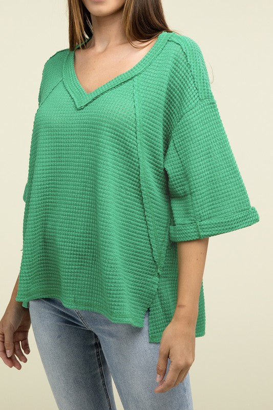 Women Brushed Waffle Top | Zarnesh