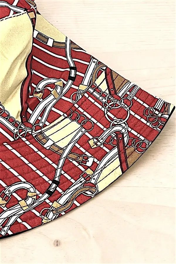 Fashion Equestrian Chain Straps Print Bucket Hat | Zarnesh
