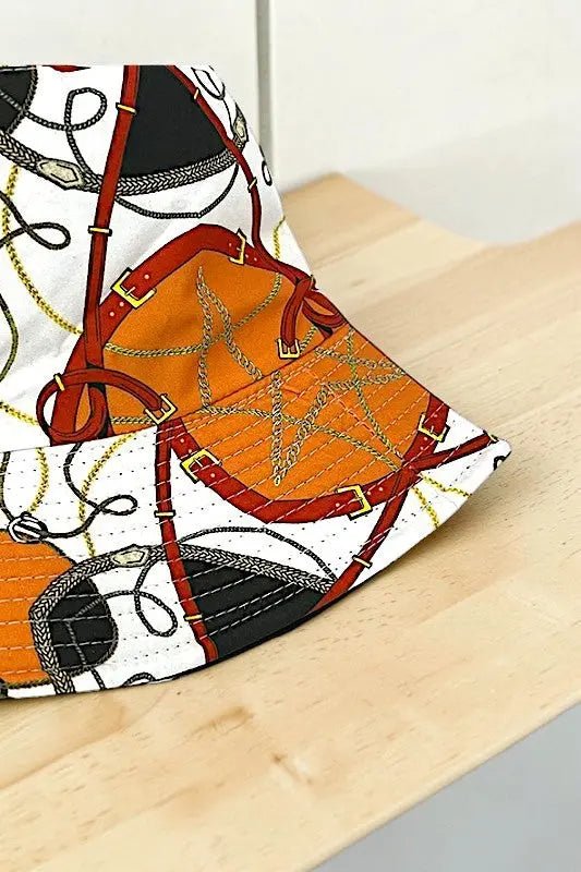 Fashion Vintage Mix Chain Print Bucket Hat | Zarnesh