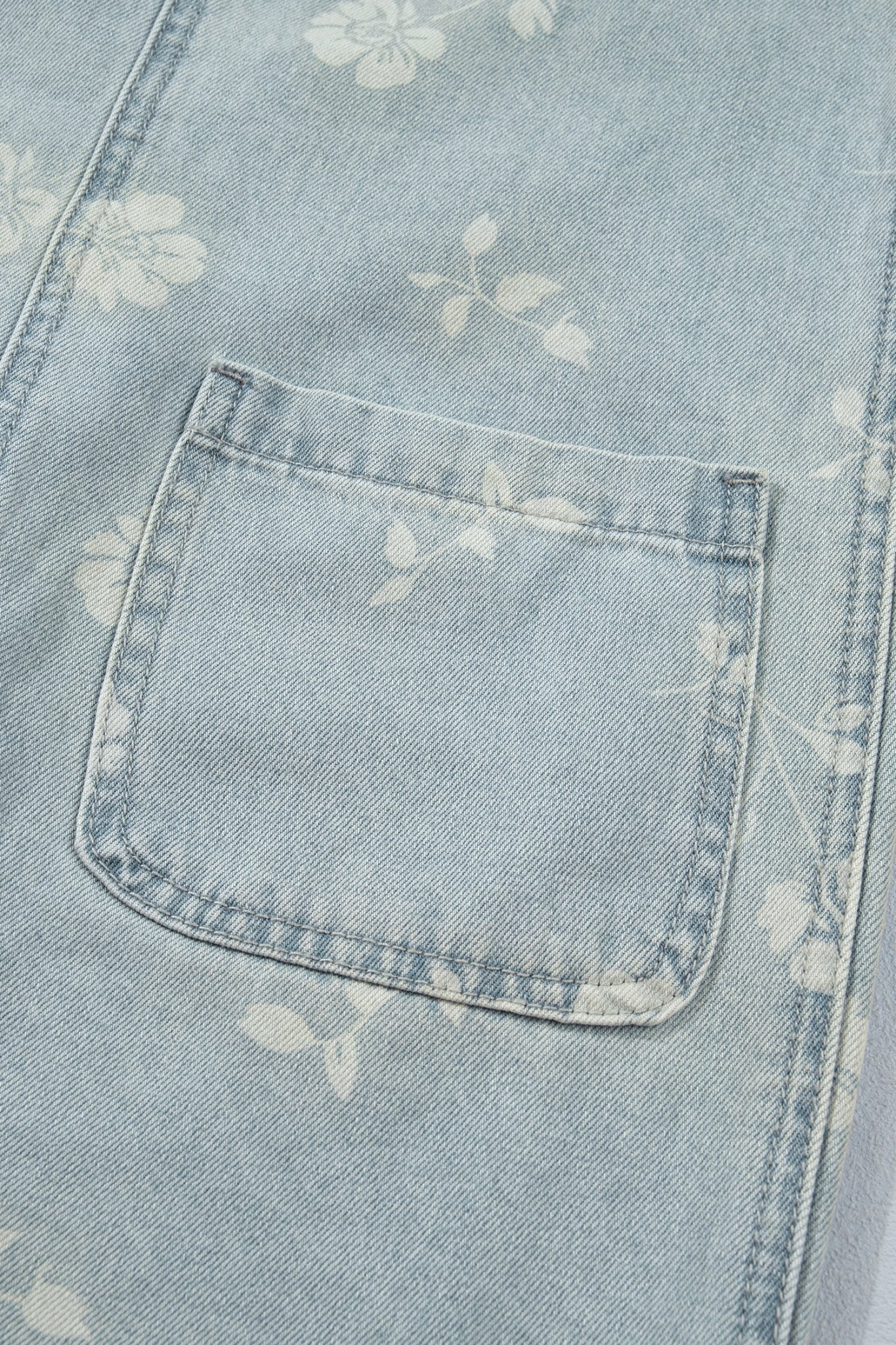 Floral Adjustable Strap Washed Denim Mini Dress | Zarnesh - ZarneshDresses/Mini Dresses
