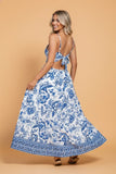 Floral Cutout Twisted Spaghetti Strap Maxi Dress | Zarnesh