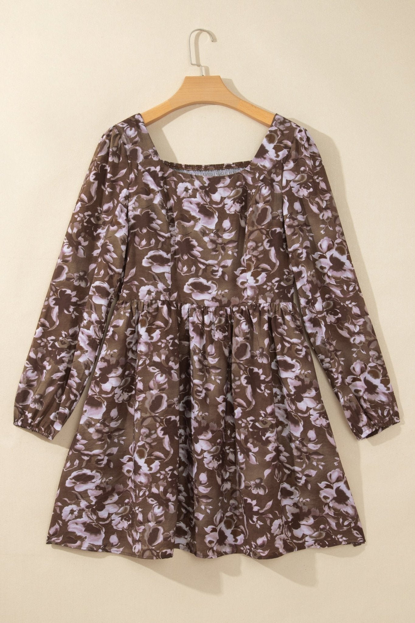 Floral Square Neck Balloon Sleeve Mini Dress | Zarnesh - Zarnesh - Dresses/Mini Dresses