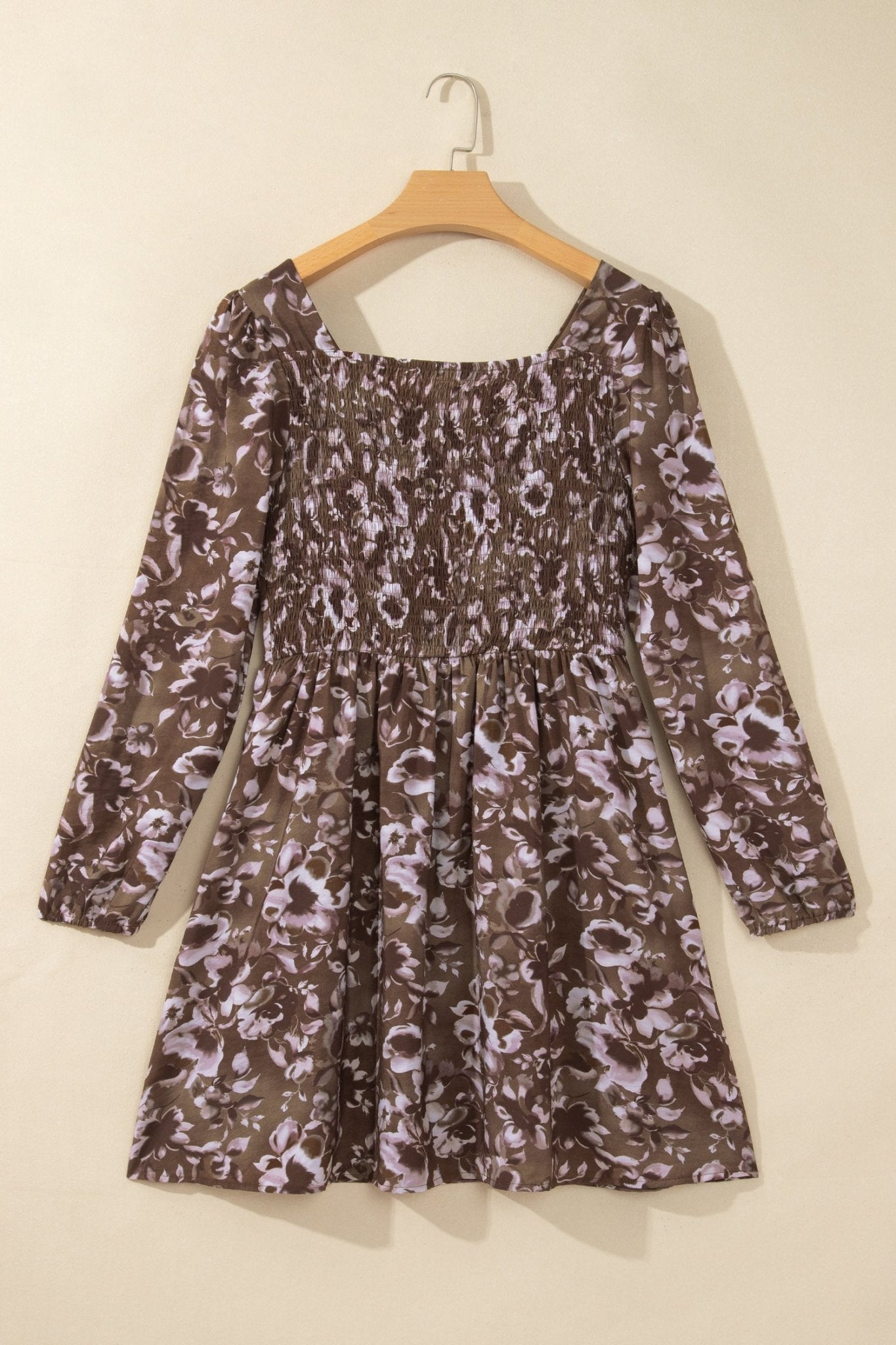 Floral Square Neck Balloon Sleeve Mini Dress | Zarnesh - Zarnesh - Dresses/Mini Dresses