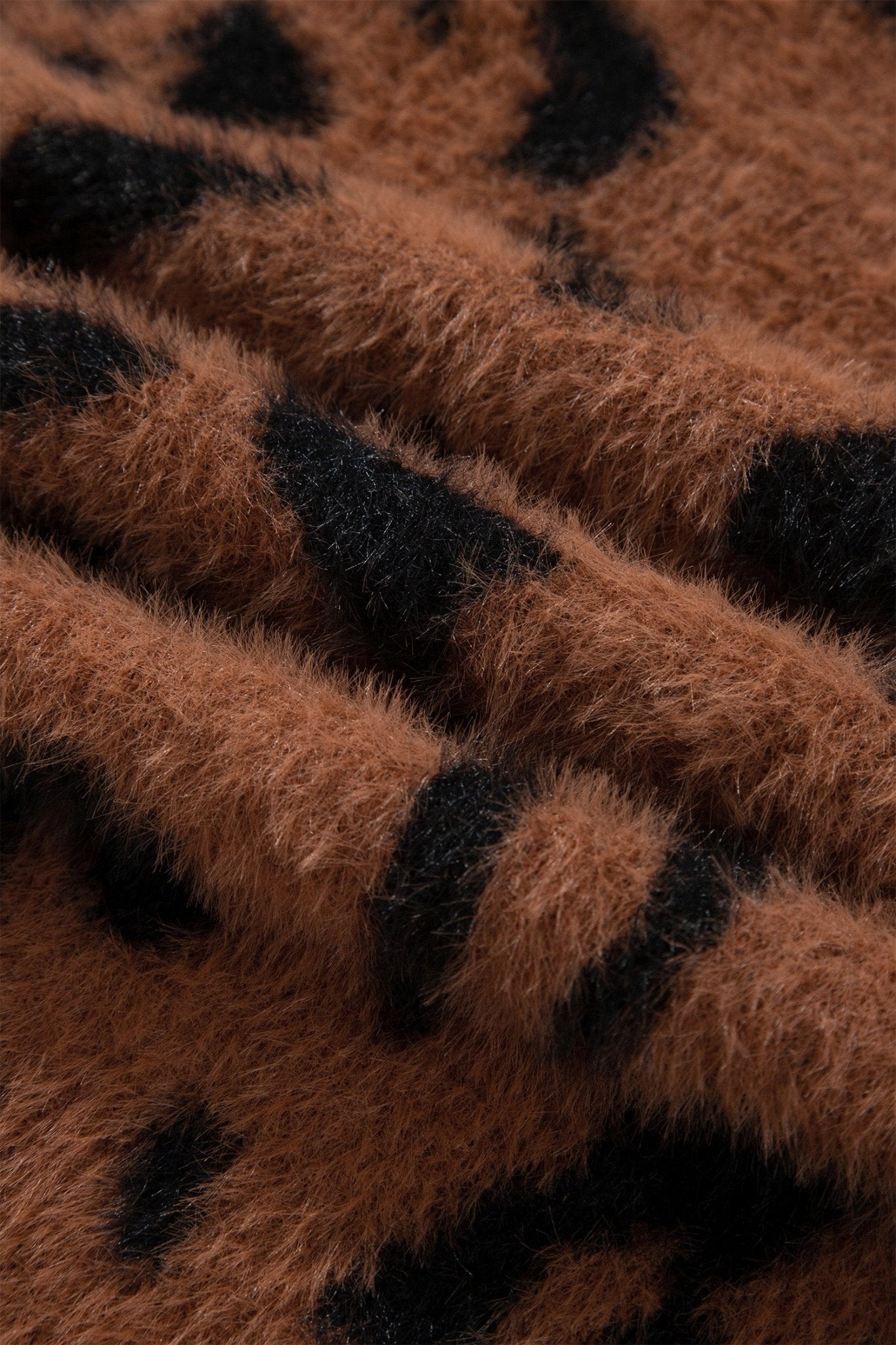 Fuzzy Colorblock Leopard Zebra Print Sweater | Zarnesh - Zarnesh