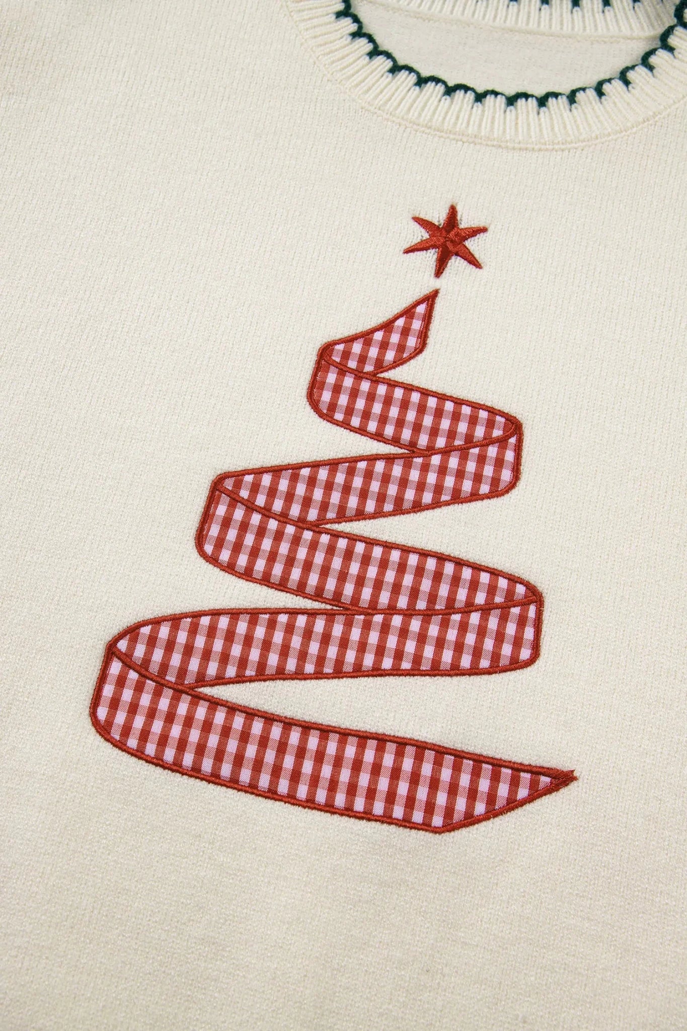 Gingham Christmas Tree Holiday Sweater | Zarnesh