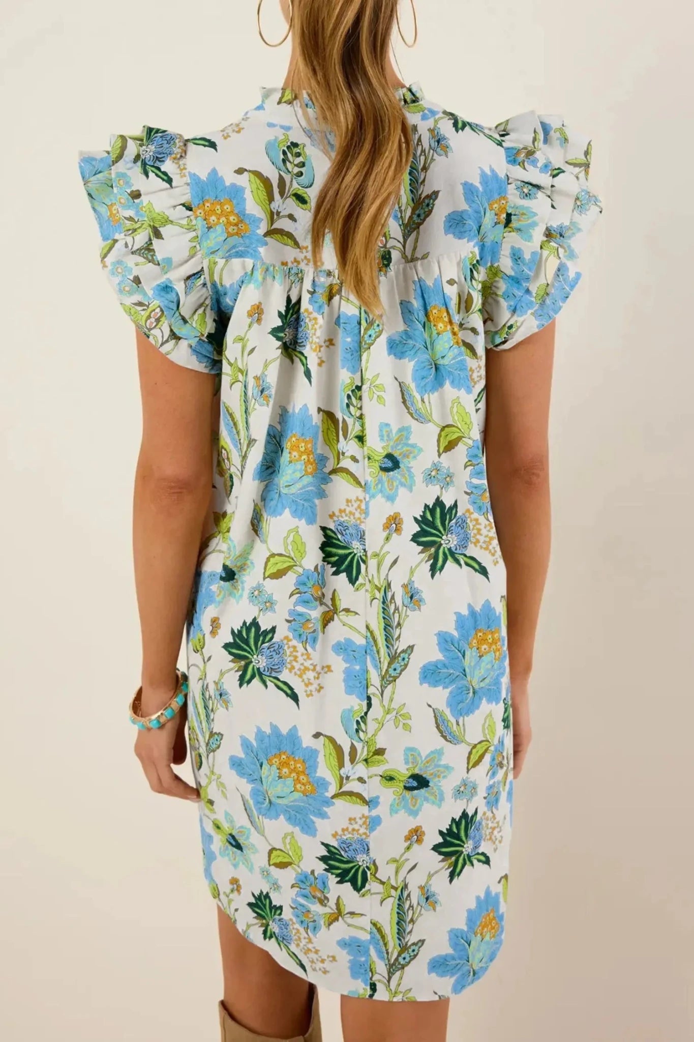 Giuliana Floral Sleeve Shift Mini Dress | Zarnesh