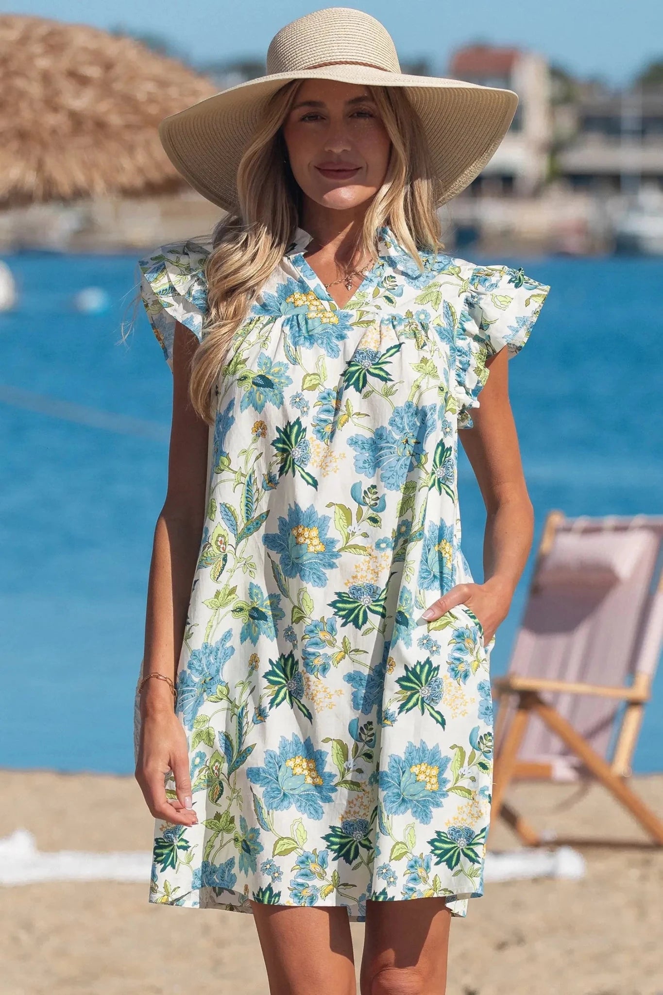 Giuliana Floral Sleeve Shift Mini Dress | Zarnesh