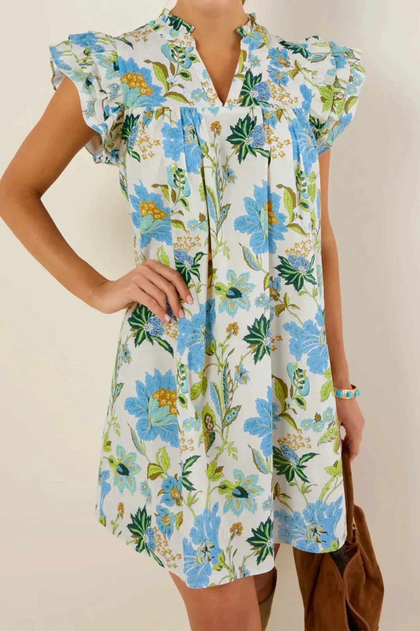 Giuliana Floral Sleeve Shift Mini Dress | Zarnesh