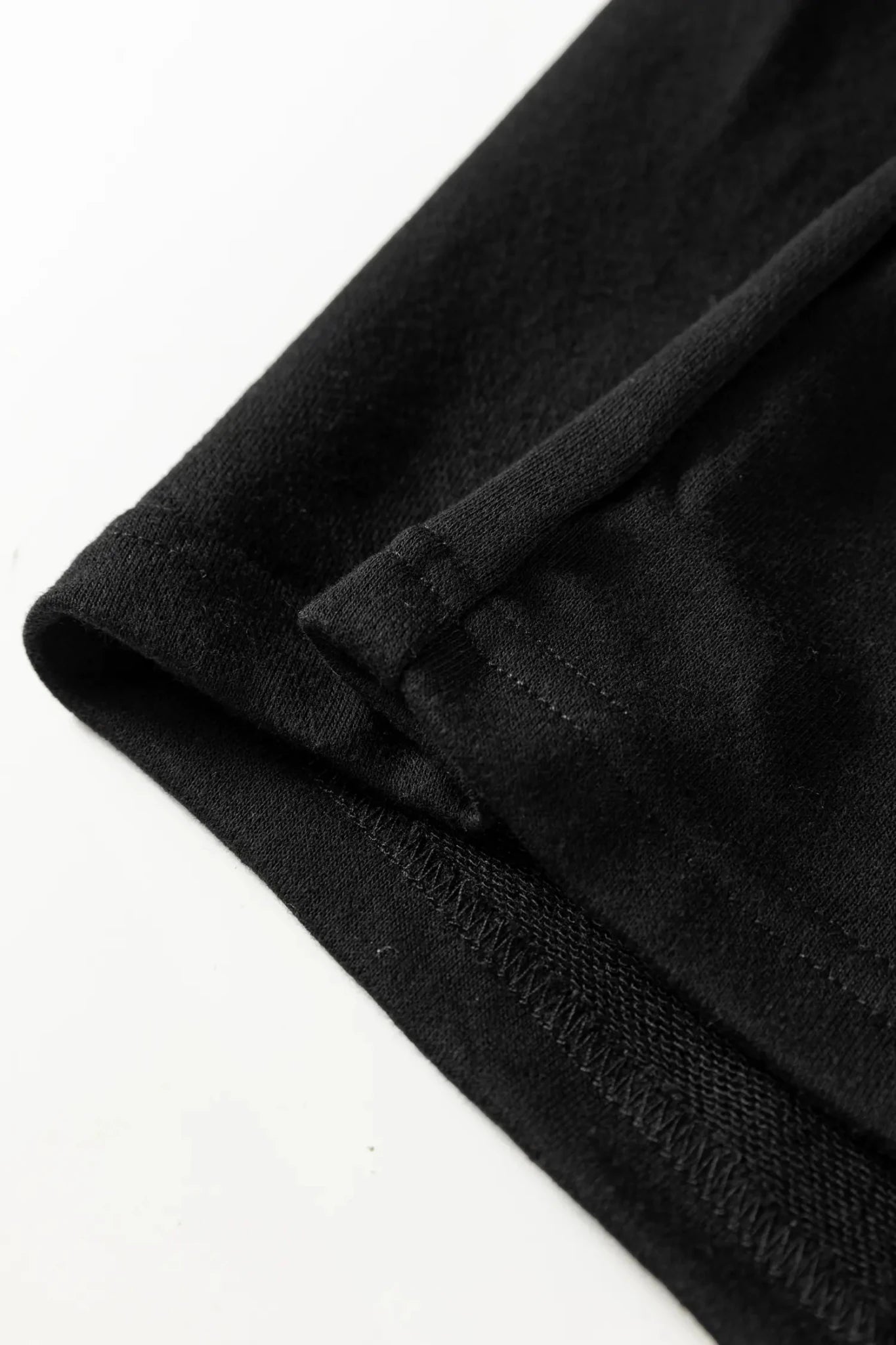 Close-up of black fabric on a white background