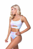 High-Waisted Cutout Tie Dye Bikini Set | Zarnesh