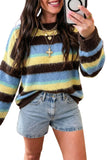 Hope Stripe Fuzzy Multicolor Knit Sweater | Zarnesh