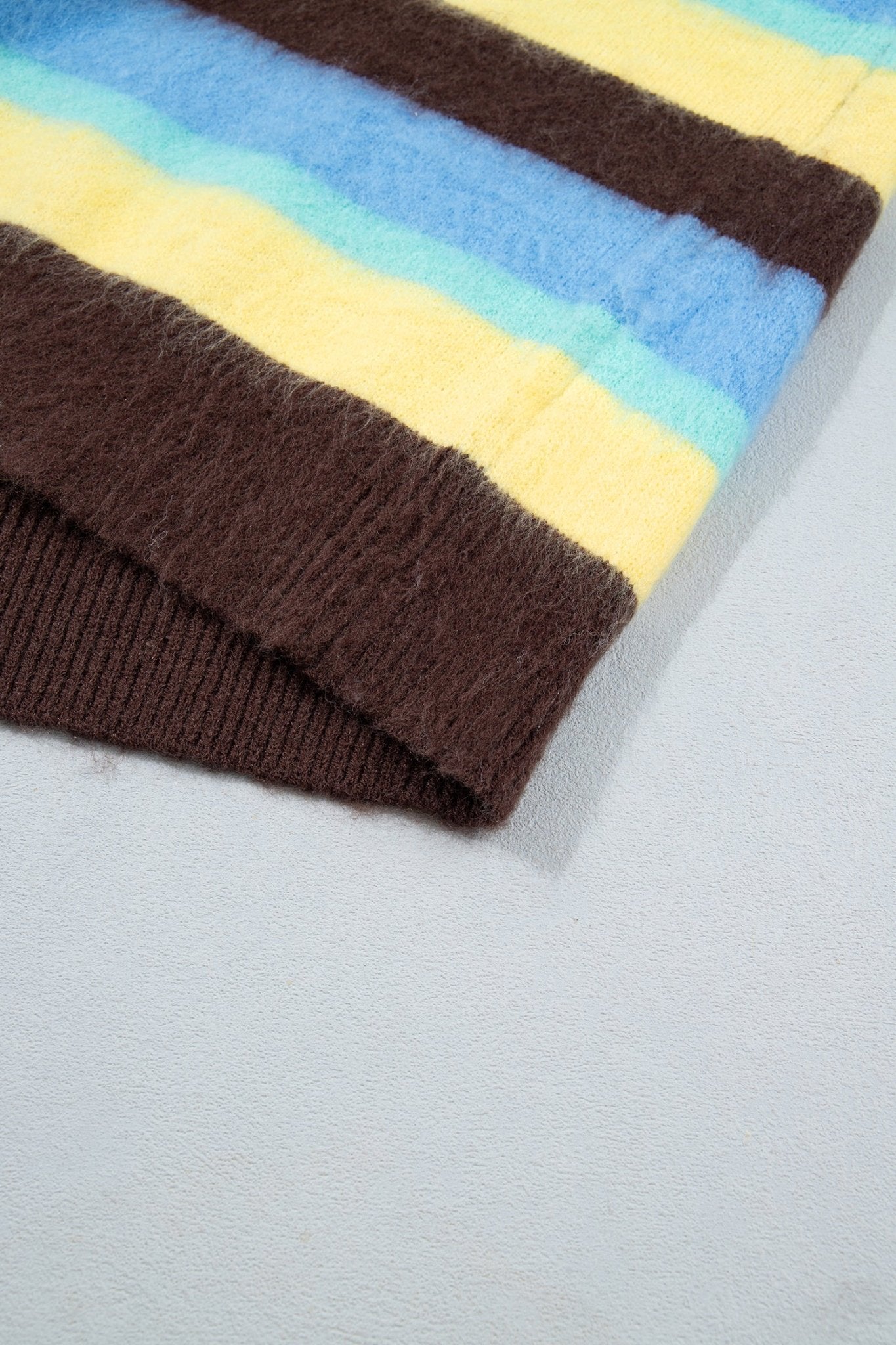 Hope Stripe Fuzzy Multicolor Knit Sweater | Zarnesh