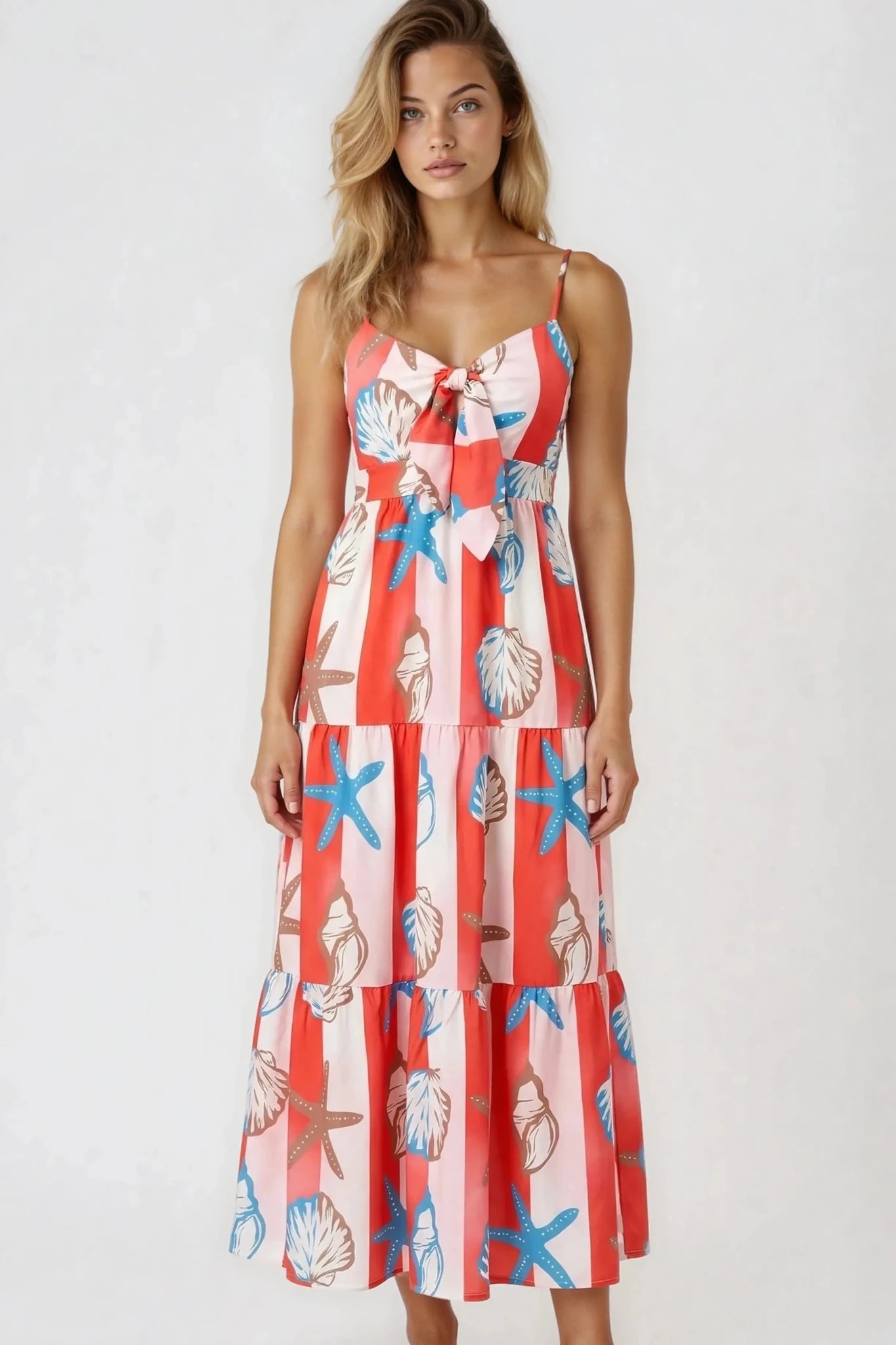 Island Print Bambi Long Maxi Dress | Zarnesh