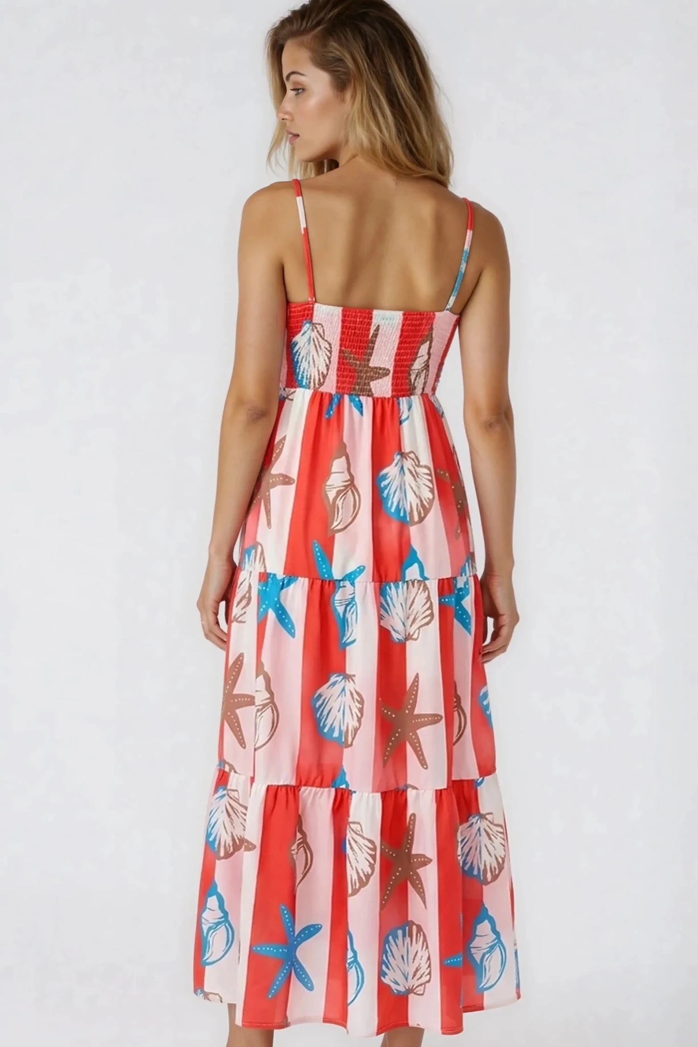 Island Print Bambi Long Maxi Dress | Zarnesh