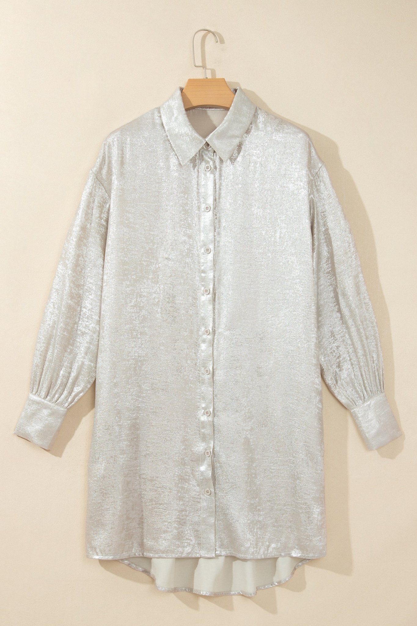Jacquard Textured Satin Button Front Mini Dress | Zarnesh