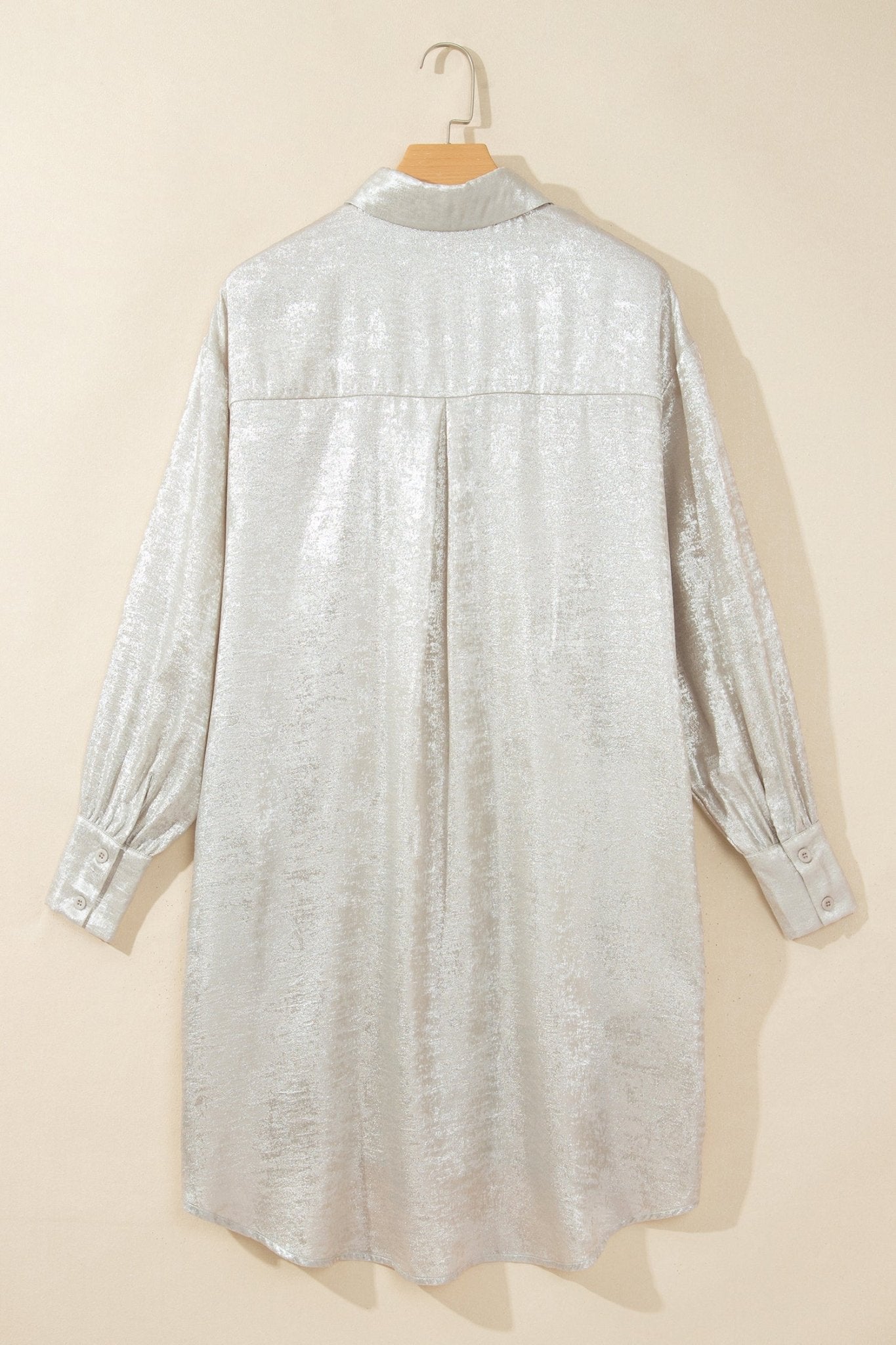 Jacquard Textured Satin Button Front Mini Dress | Zarnesh