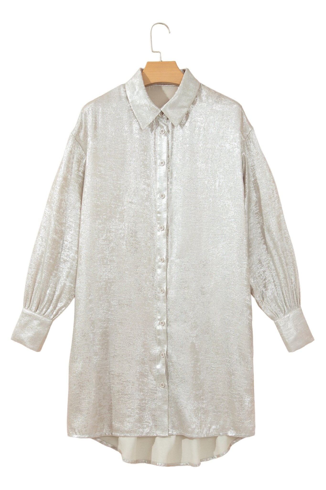 Jacquard Textured Satin Button Front Mini Dress | Zarnesh