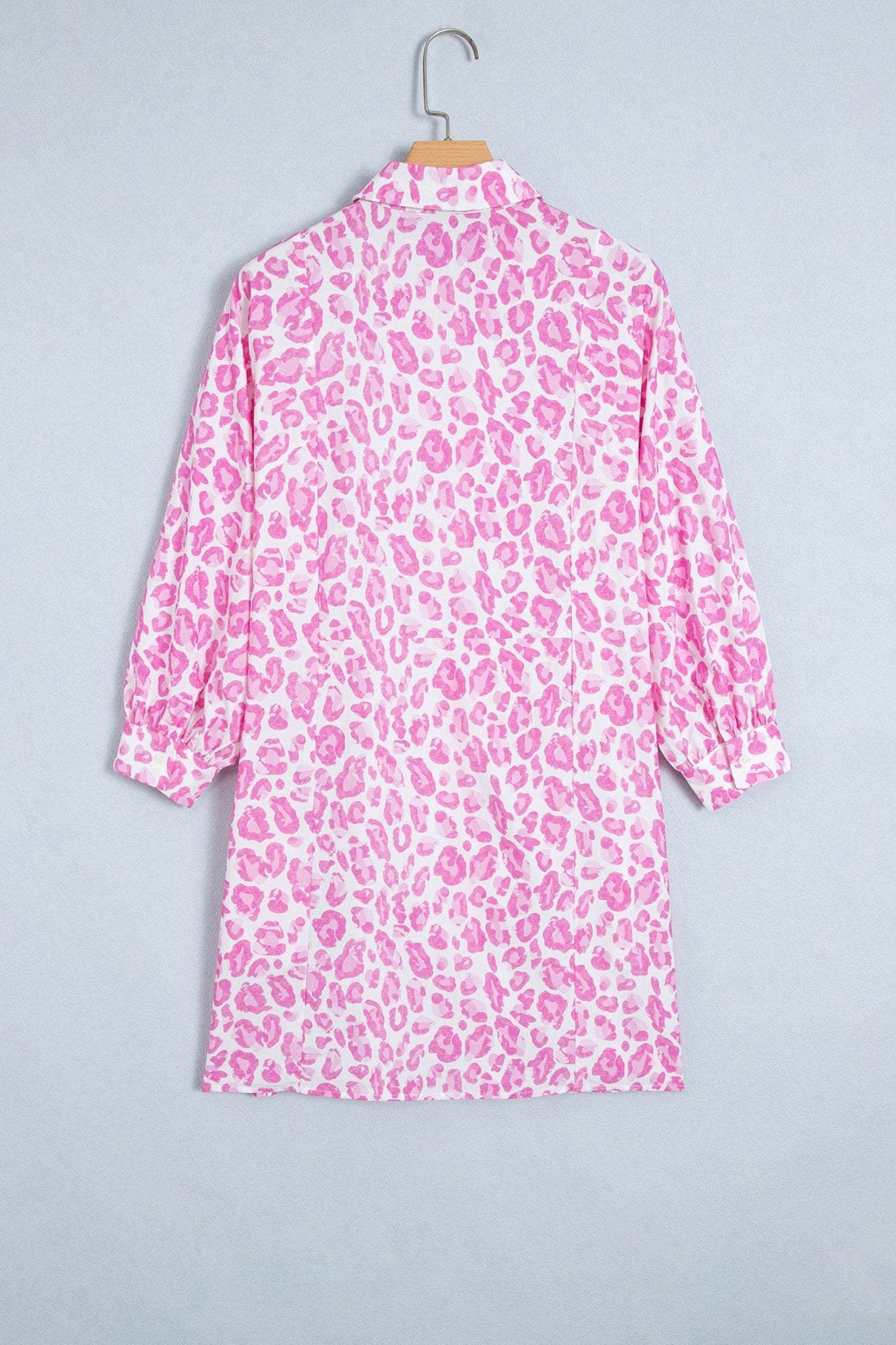 Leopard Print Puff Sleeve Tie Waist Shirt Dress | Zarnesh