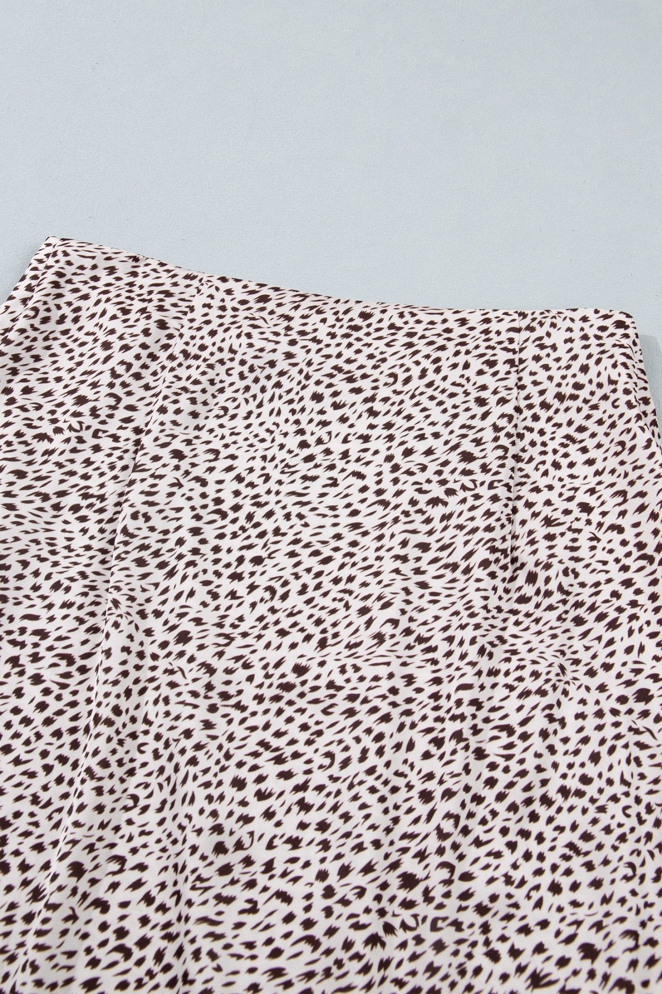 Leopard Print Trim Side Split Midi Skirt | Zarnesh