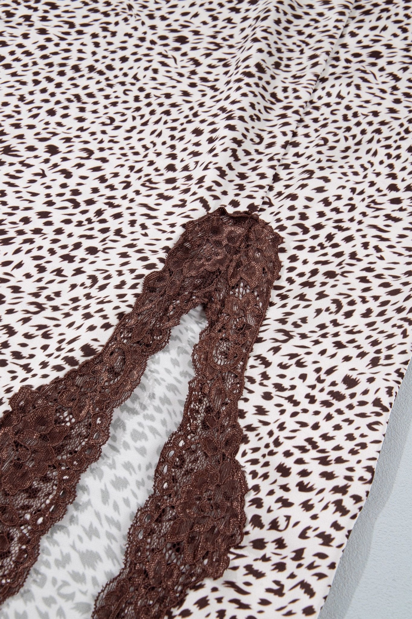 Leopard Print Trim Side Split Midi Skirt | Zarnesh