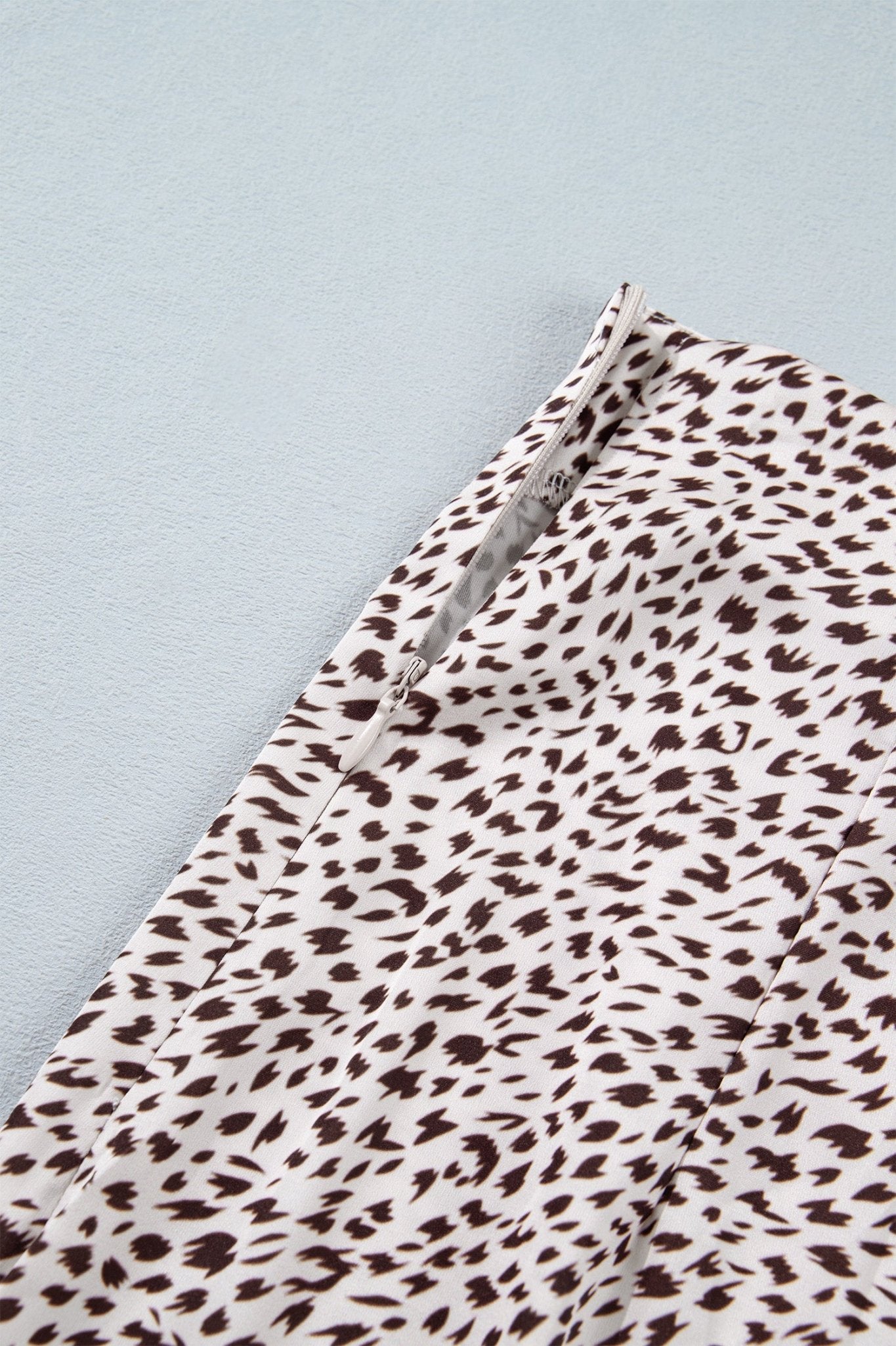 Leopard Print Trim Side Split Midi Skirt | Zarnesh