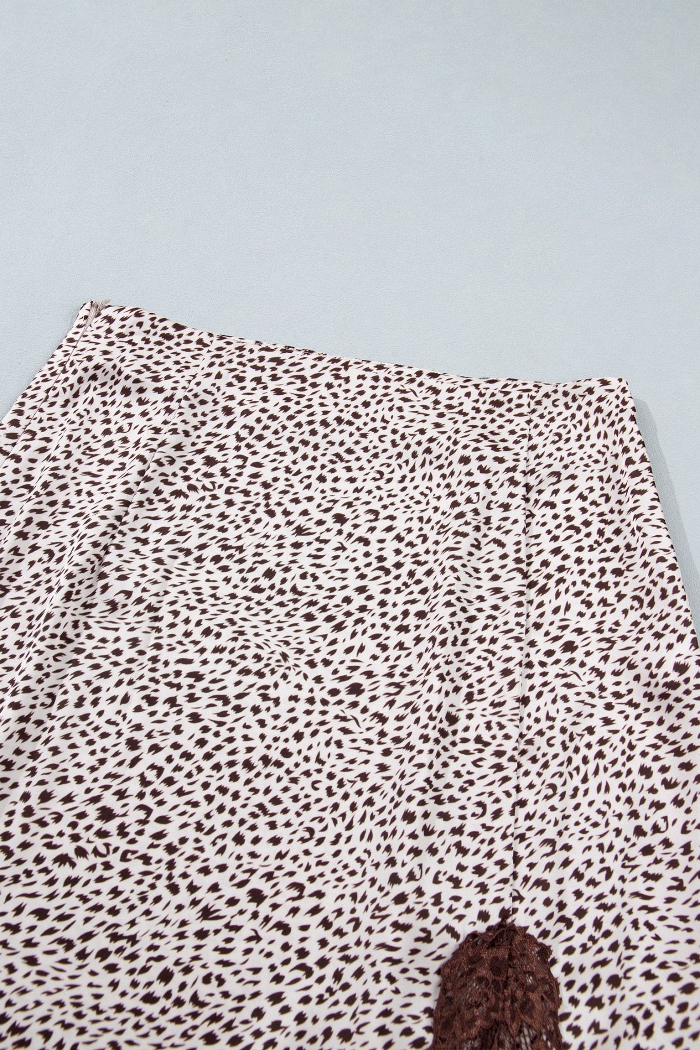 Leopard Print Trim Side Split Midi Skirt | Zarnesh