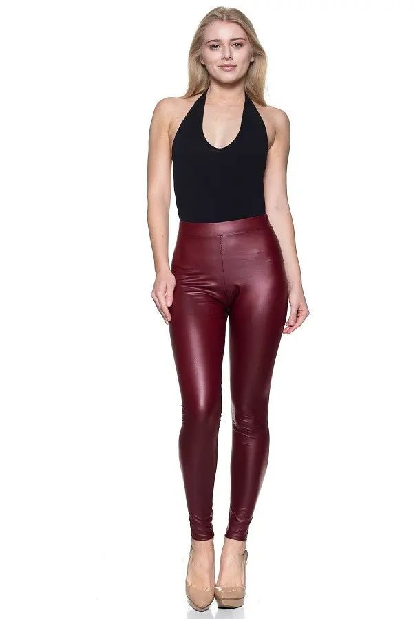 Matte Faux Leather High Waist Leggings | Zarnesh
